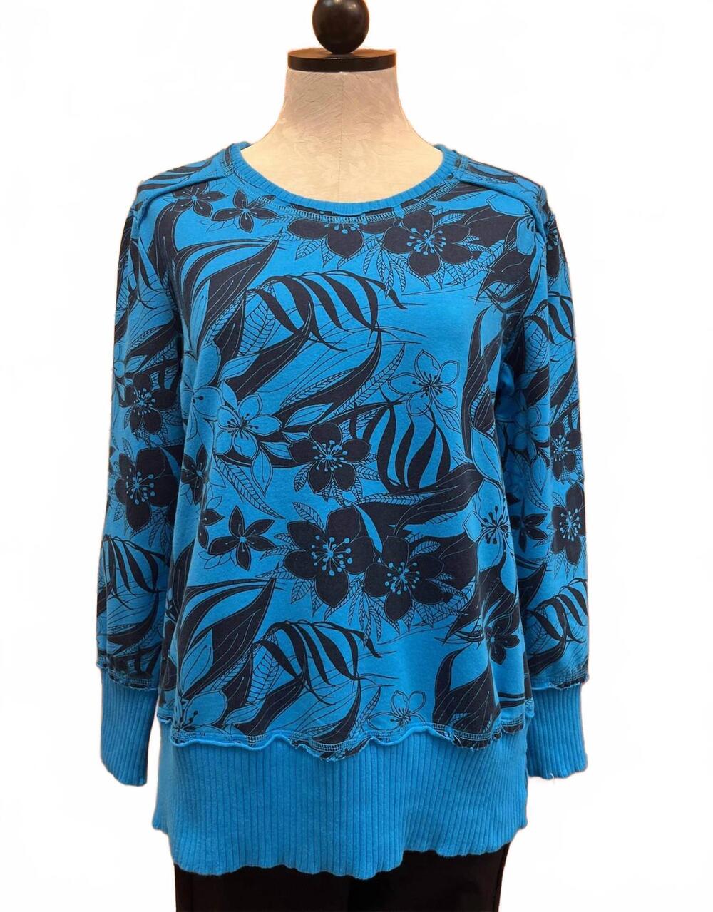NEW PRAIRIE COTTON women's relaxed tunic in methyl blue